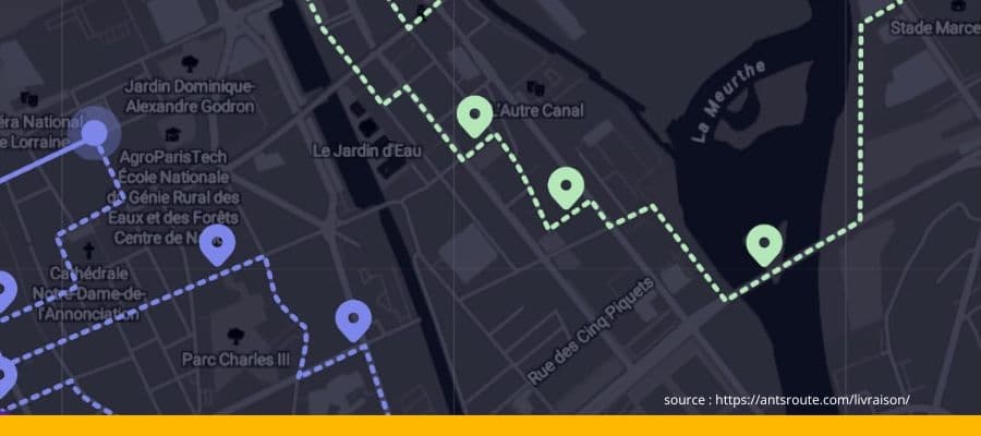 Interface AntsRoute — logiciel professionnel de gestion de tournées et de flotte en France