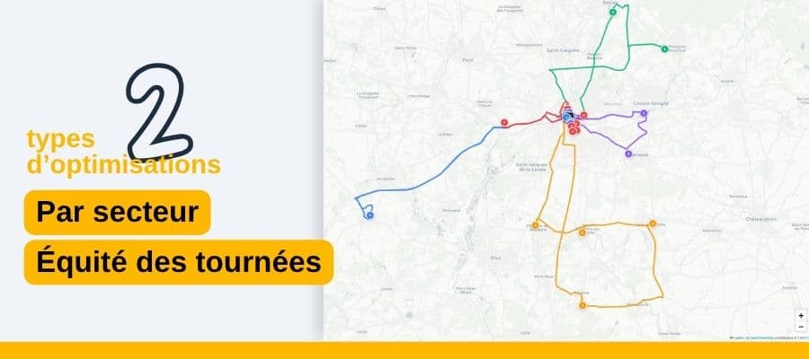 Paramètres d'optimisation de tournée : durée de service, priorité secteur et équité